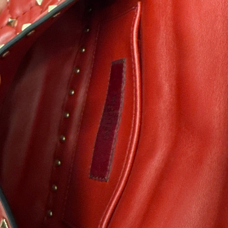 Valentino Small Nappa Leather Rockstud Spike Red Handbag