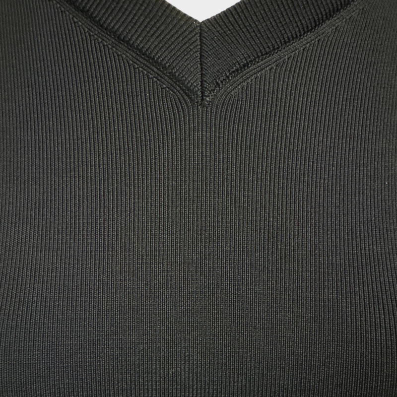 Victoria Beckham Black Asymmetrical Long Sleeve Maxi Dress