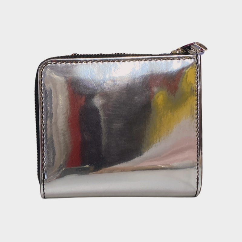 Alexander McQueen silver leather cardholder wallet