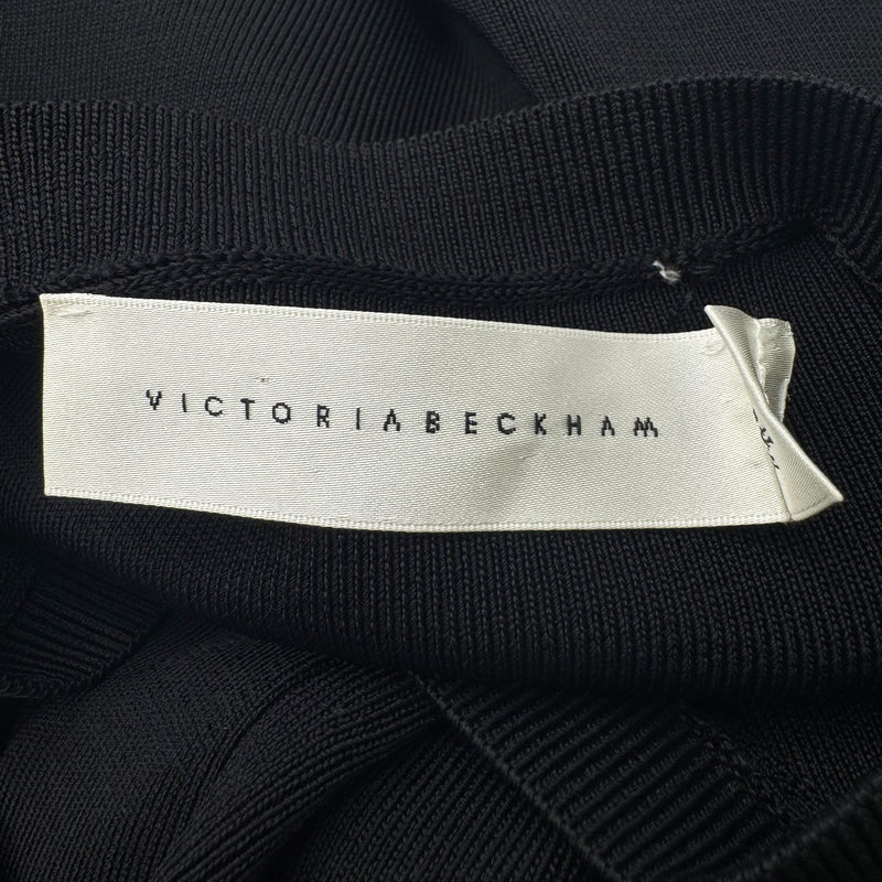 Victoria Beckham Black Asymmetrical Long Sleeve Maxi Dress