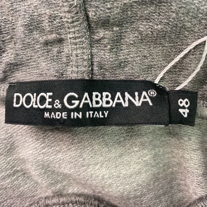 Dolce&Gabbana men's grey cotton graphic print hoodie