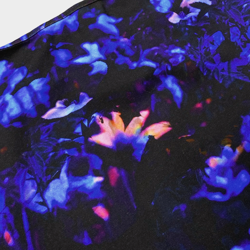 Alexander McQueen blue and black neon floral print skirt