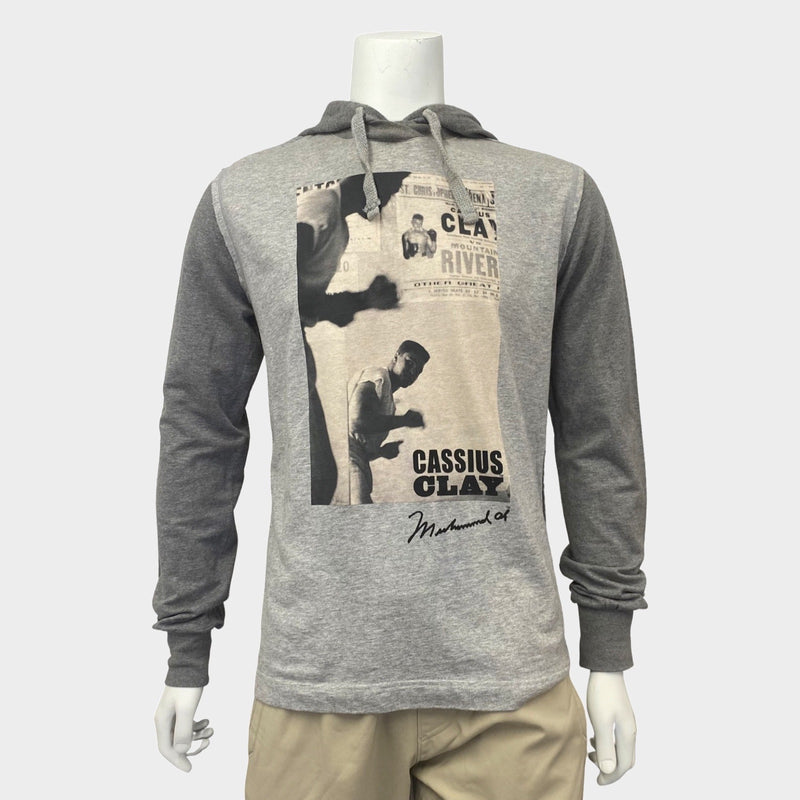 Dolce&Gabbana men's grey cotton graphic print hoodie