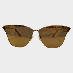 Alexander Mcqueen women's brown and gold sunglasses