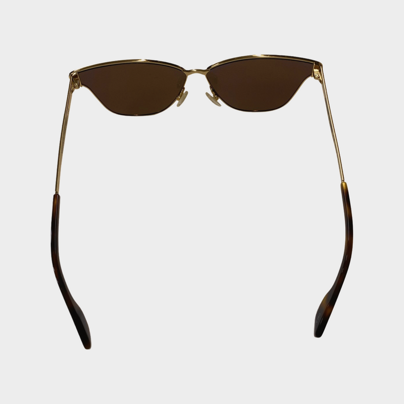 Alexander Mcqueen women's brown and gold sunglasses