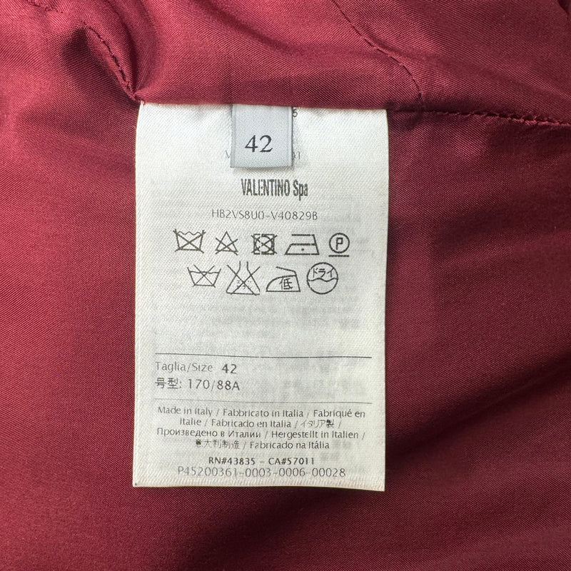 Valentino Silk and Wool Blend Leopard Print Red Dress