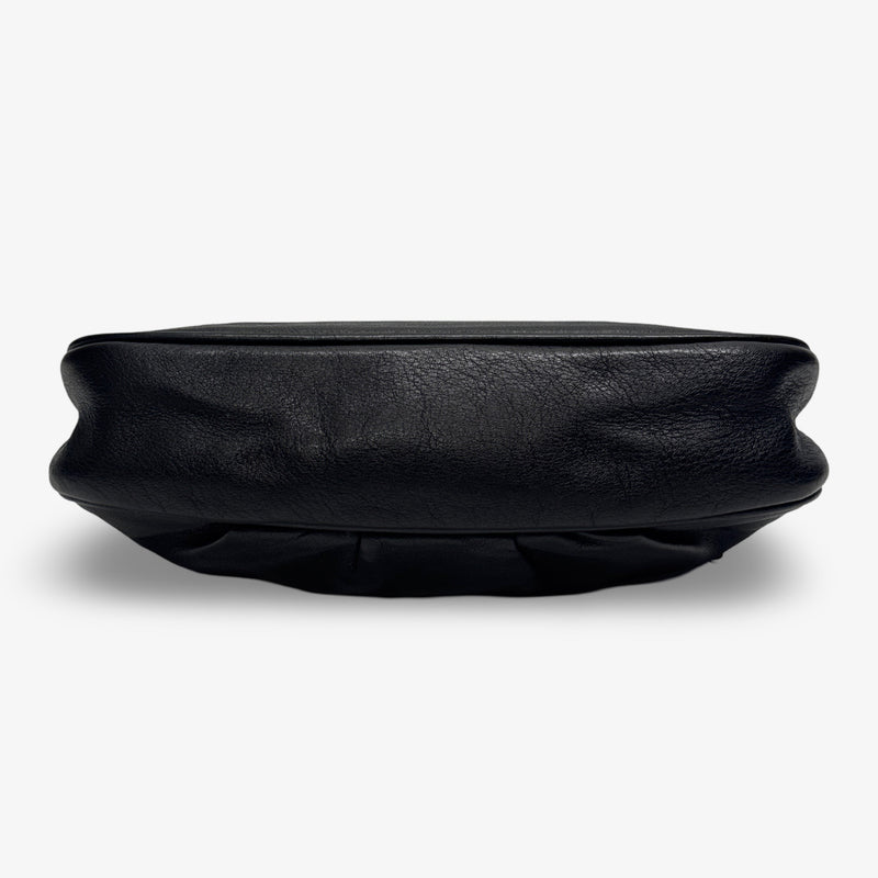 Fendi Black Leather Fendista Pochette Crossbody Bag