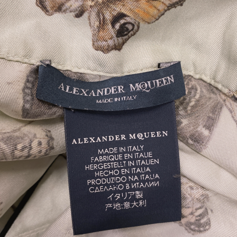 Alexander McQueen women's green silk butterfly print pyjama shirt