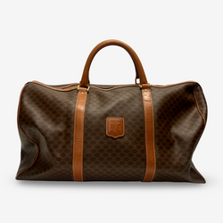 Celine Unisex Brown Leather Boston Duffle Travel Bag
