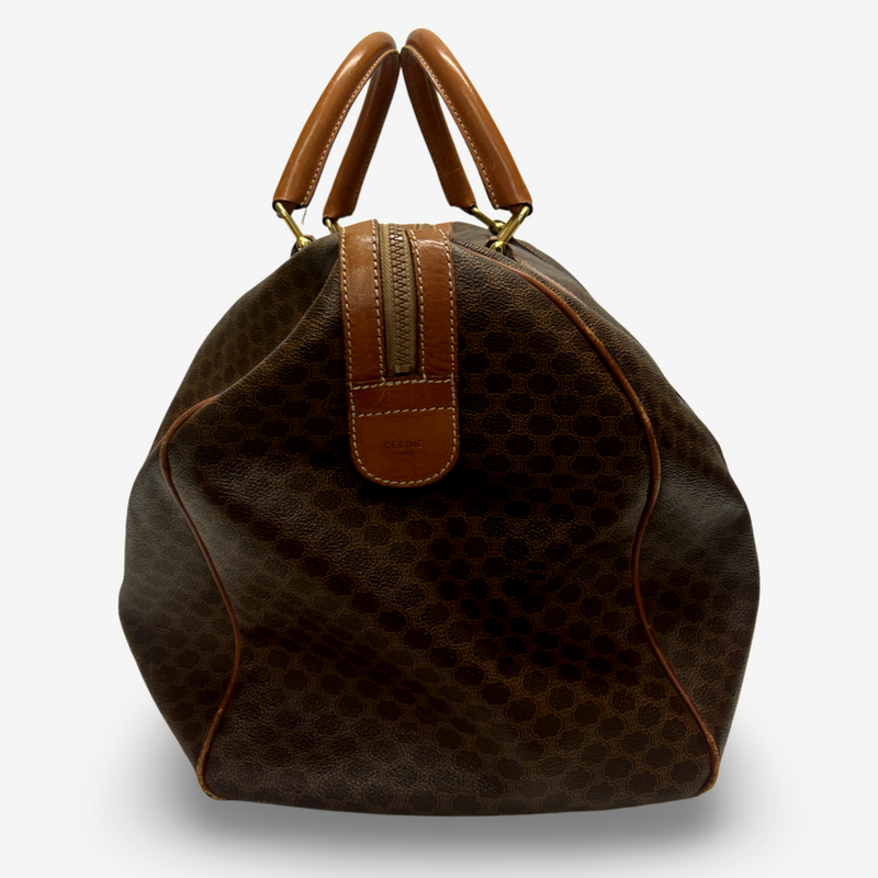 Celine Unisex Brown Leather Boston Duffle Travel Bag