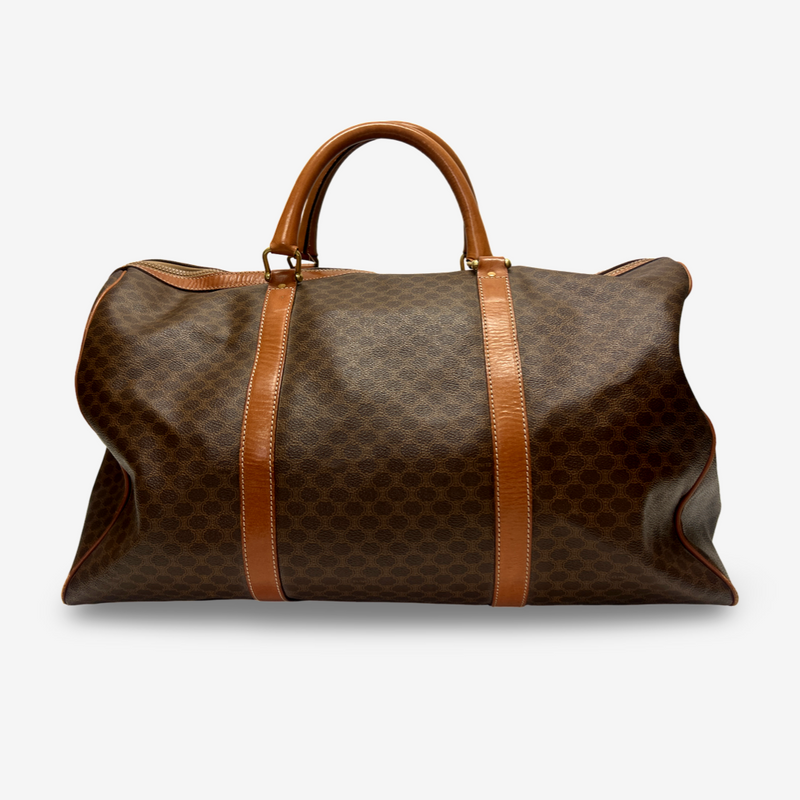 Celine Unisex Brown Leather Boston Duffle Travel Bag