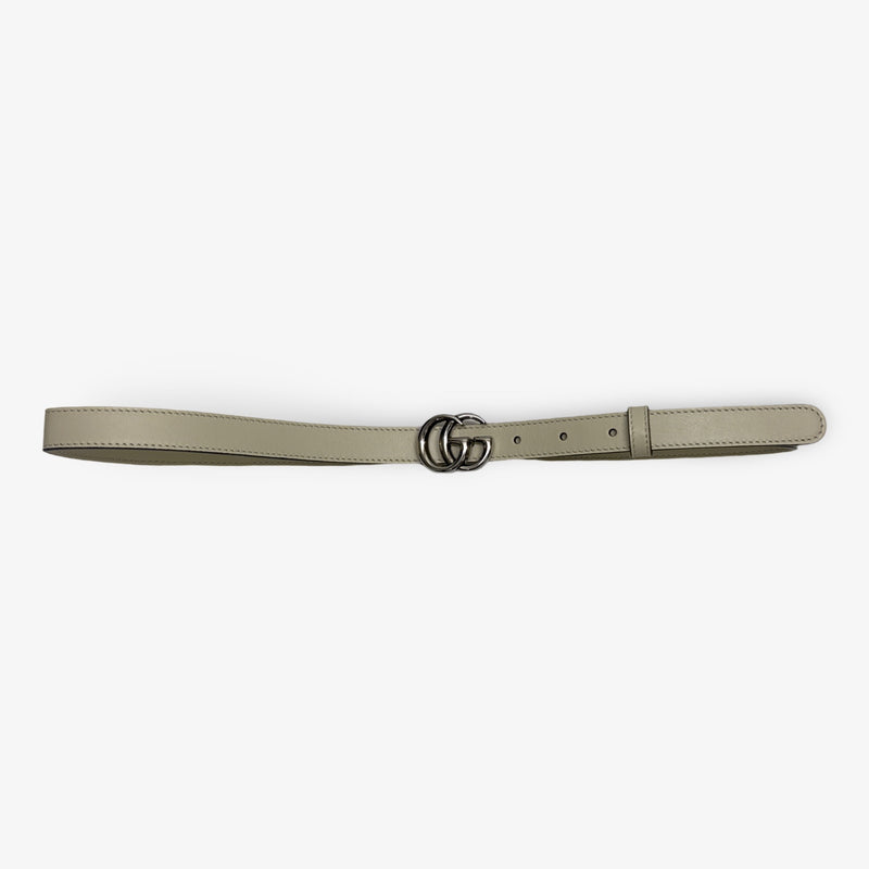 Gucci Ecru GG Marmont Thin Leather Belt