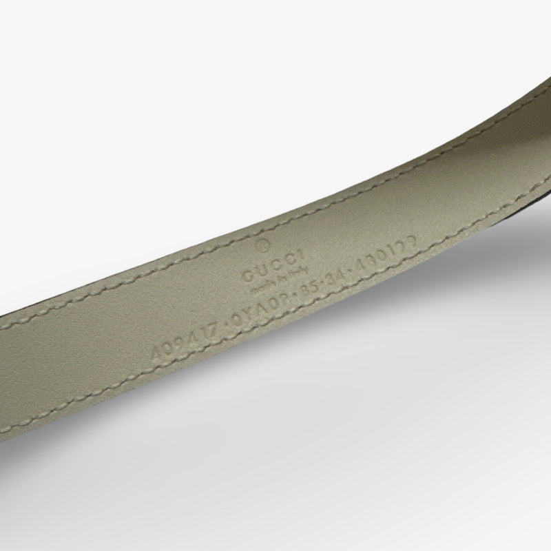 Gucci Ecru GG Marmont Thin Leather Belt