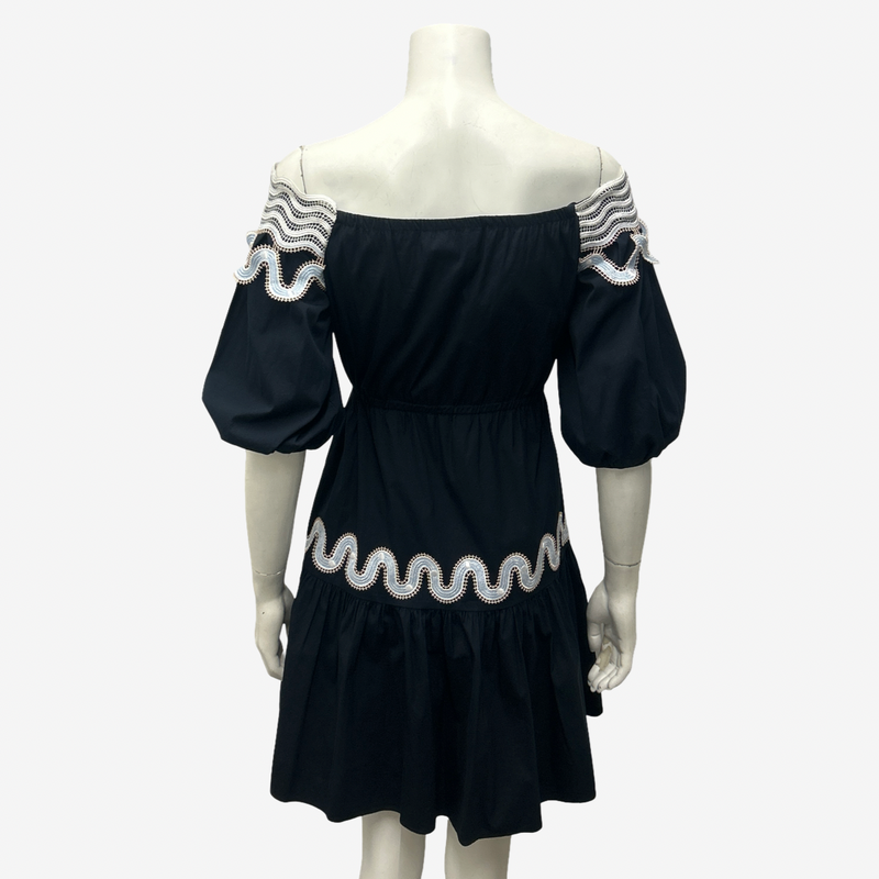 Peter Pilotto Navy  Cotton Summer Dress With Embroidery Detail