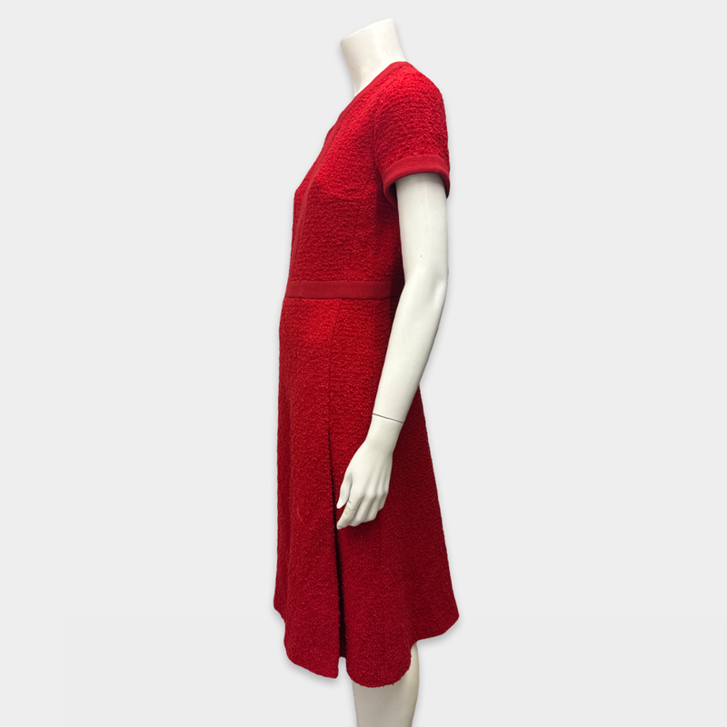 Giambattista Valli Wool Blend Red Textured Dress