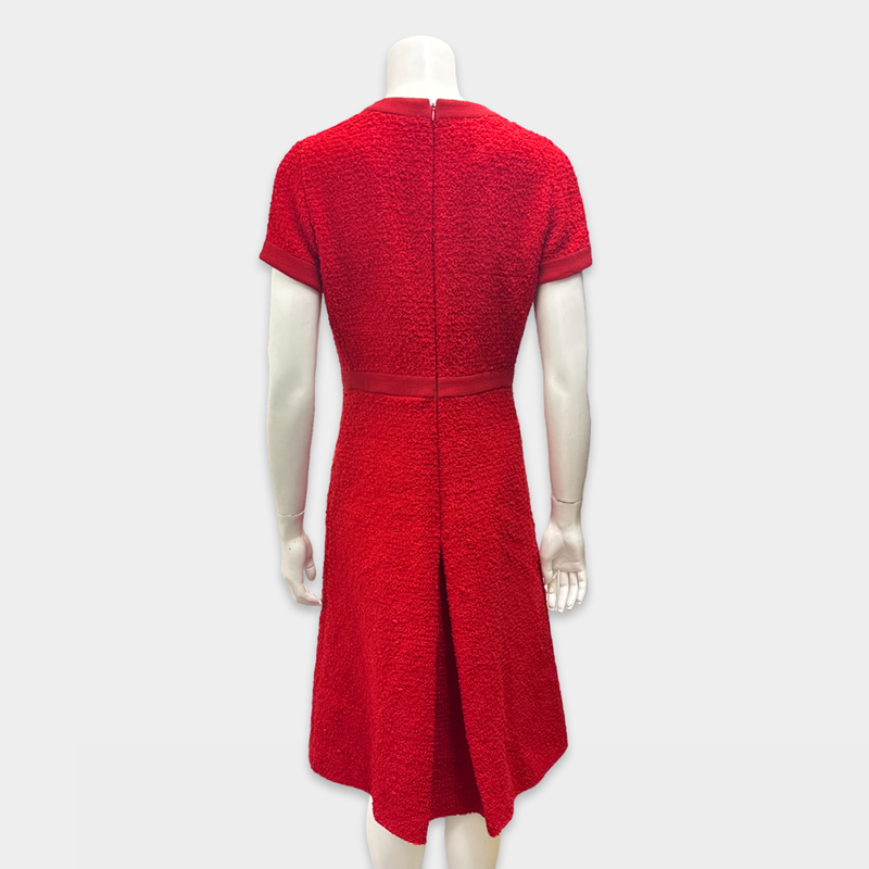 Giambattista Valli Wool Blend Red Textured Dress