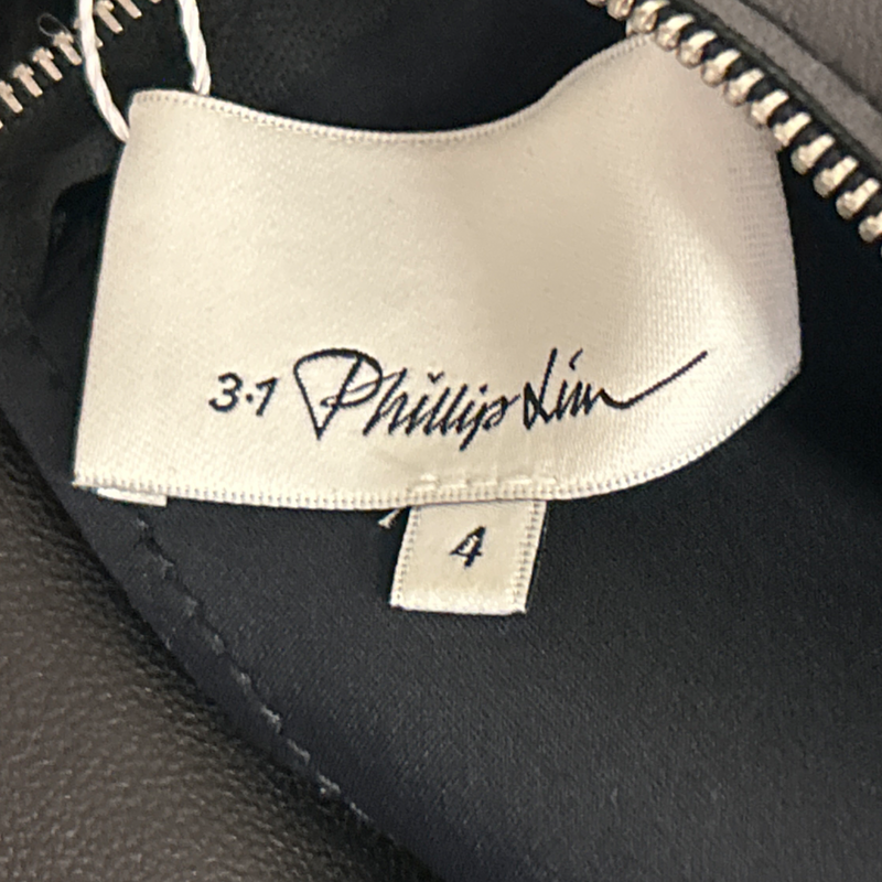 3.1 Phillip Lim Black Lambskin Mini Dress