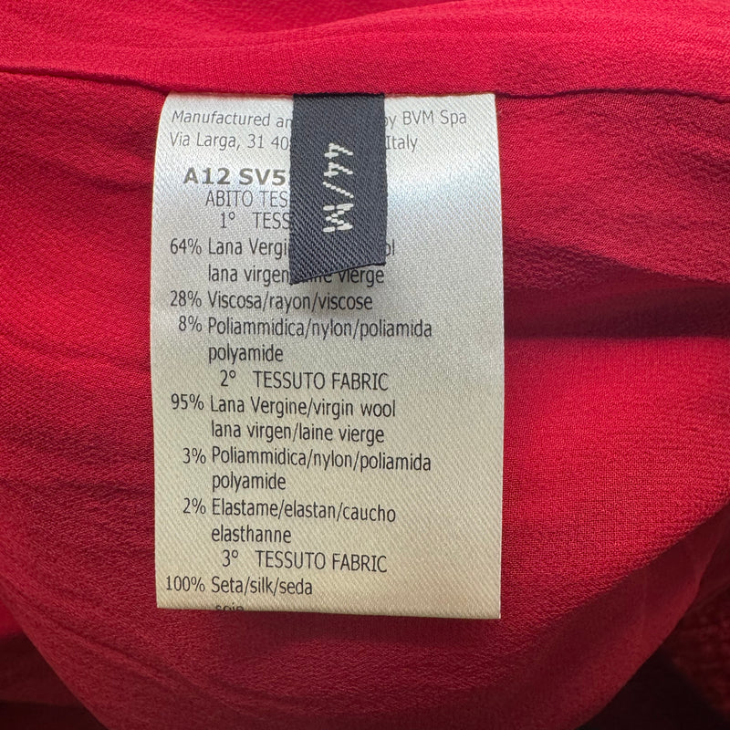 Giambattista Valli Wool Blend Red Textured Dress