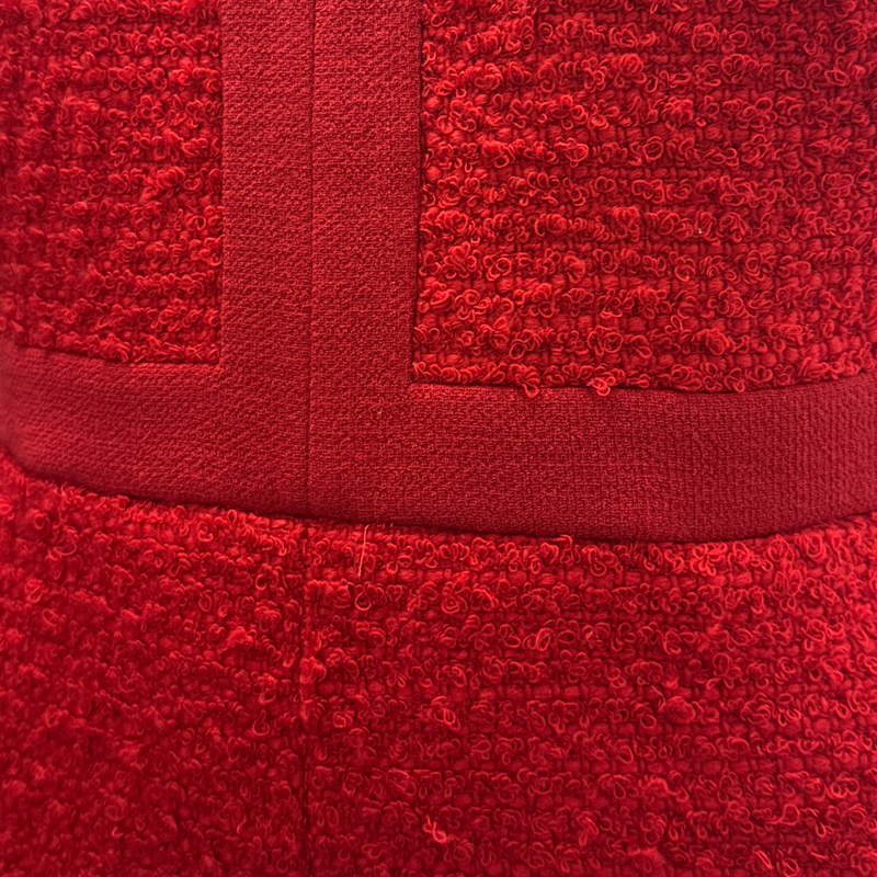 Giambattista Valli Wool Blend Red Textured Dress