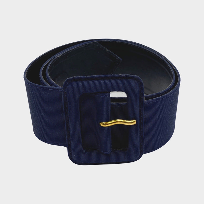 Yves Saint Laurent women's 'Rive Gauche' navy fabric belt