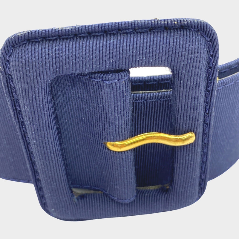 Yves Saint Laurent women's 'Rive Gauche' navy fabric belt