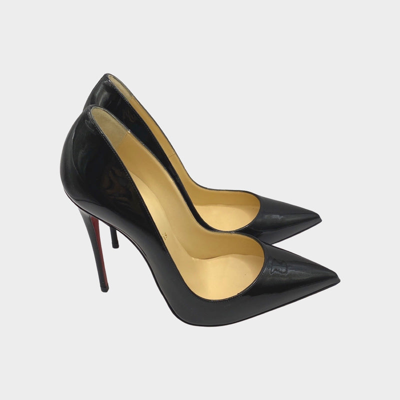 Christian Louboutin black Pigalle 85 patent leather pumps