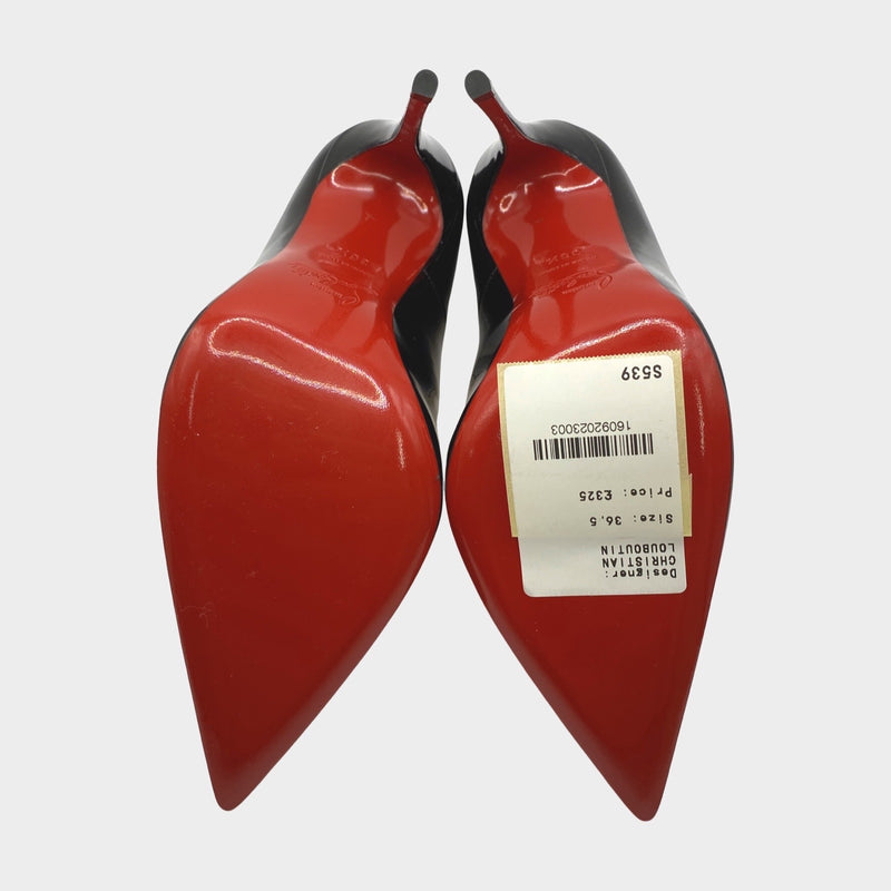 Christian Louboutin black Pigalle 85 patent leather pumps