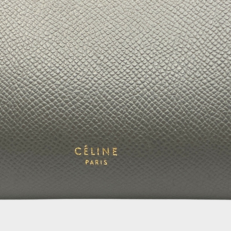 Celine women's micro belt handbag in taupe grey grained calfskin