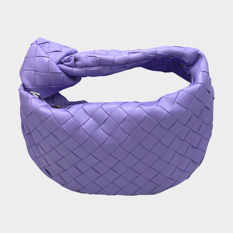 Bottega Veneta women's purple intrecciato woven leather mini Jodie handbag