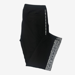 Givenchy men's black tracksuit pants with white graffiti monogram print