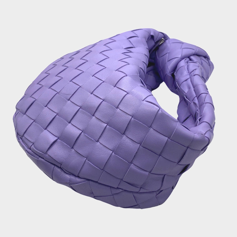 Bottega Veneta women's purple intrecciato woven leather mini Jodie handbag