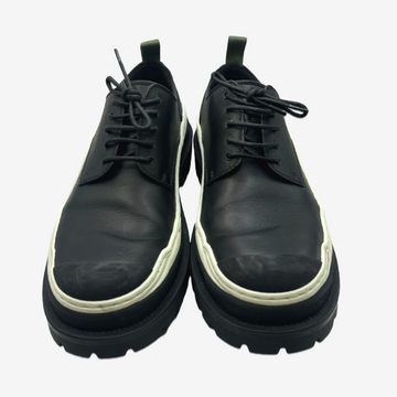 Christian Dior x Sacai men's black leather derby-style shoe with