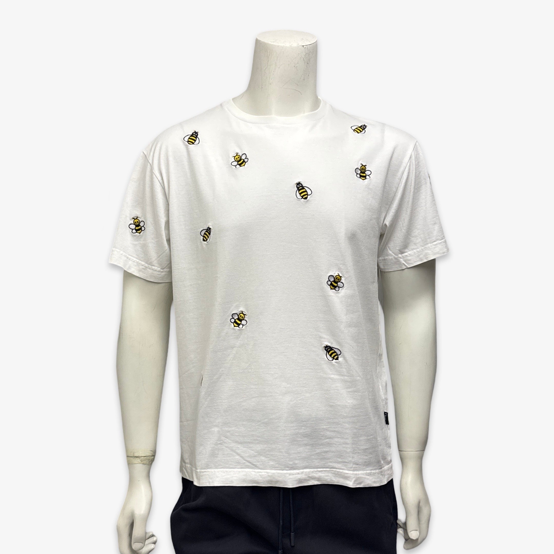 Dior Men's Bee Embroidery White Cotton T-Shirt – Loop Generation