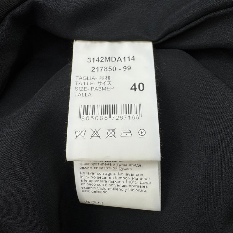 MSGM Black and Green Abstract Print Dress With Puffed Sleeves