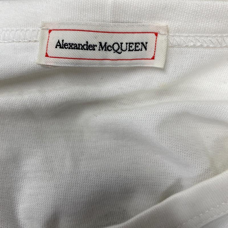 Alexander McQueen men's white cotton long-sleeve top with logo