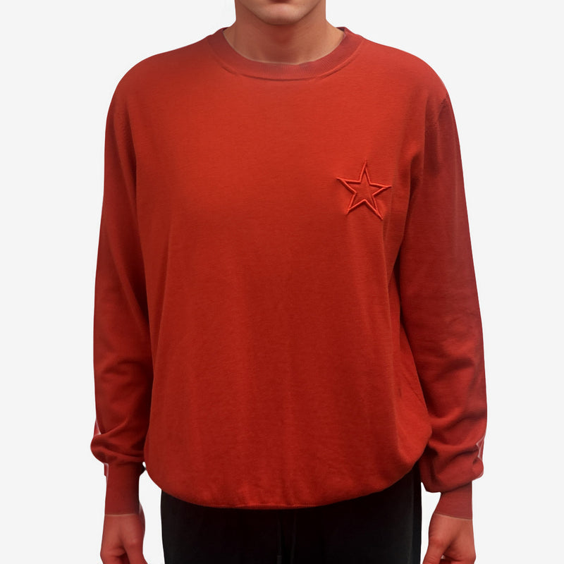 Givenchy Men's Red Cotton Jumper With Star Detail