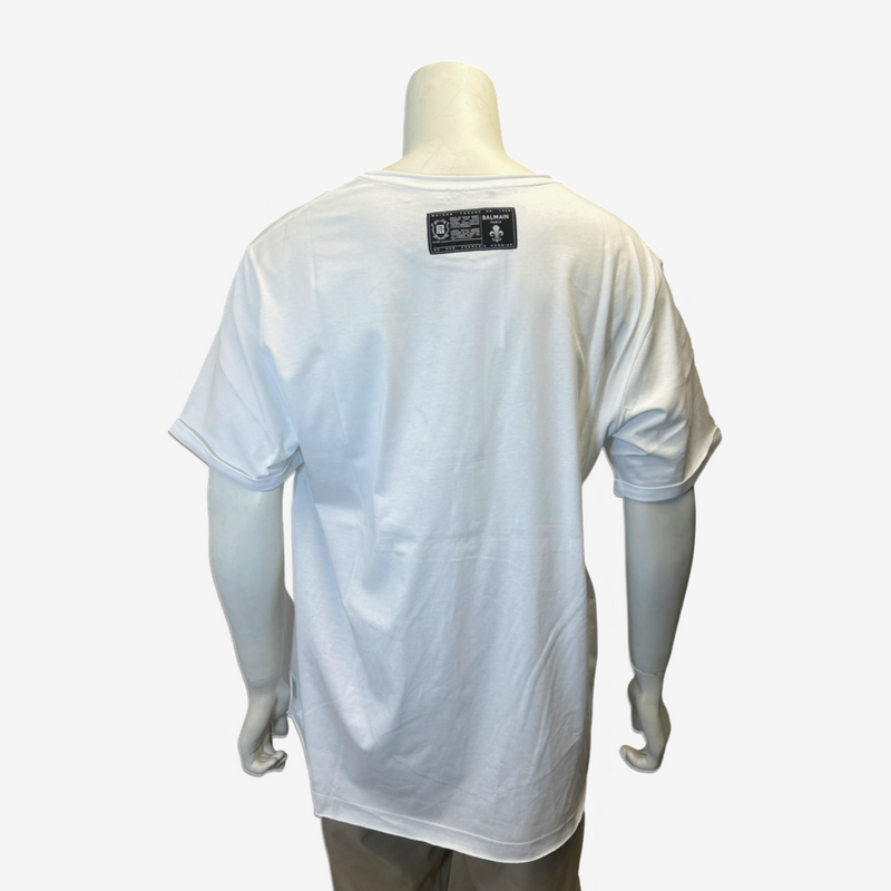 Balmain men's white cotton logo print