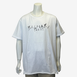 Balmain men's white cotton logo print