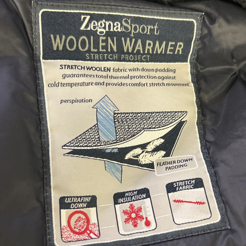 Zegna Sport men's navy wool and down puffer sports gilet