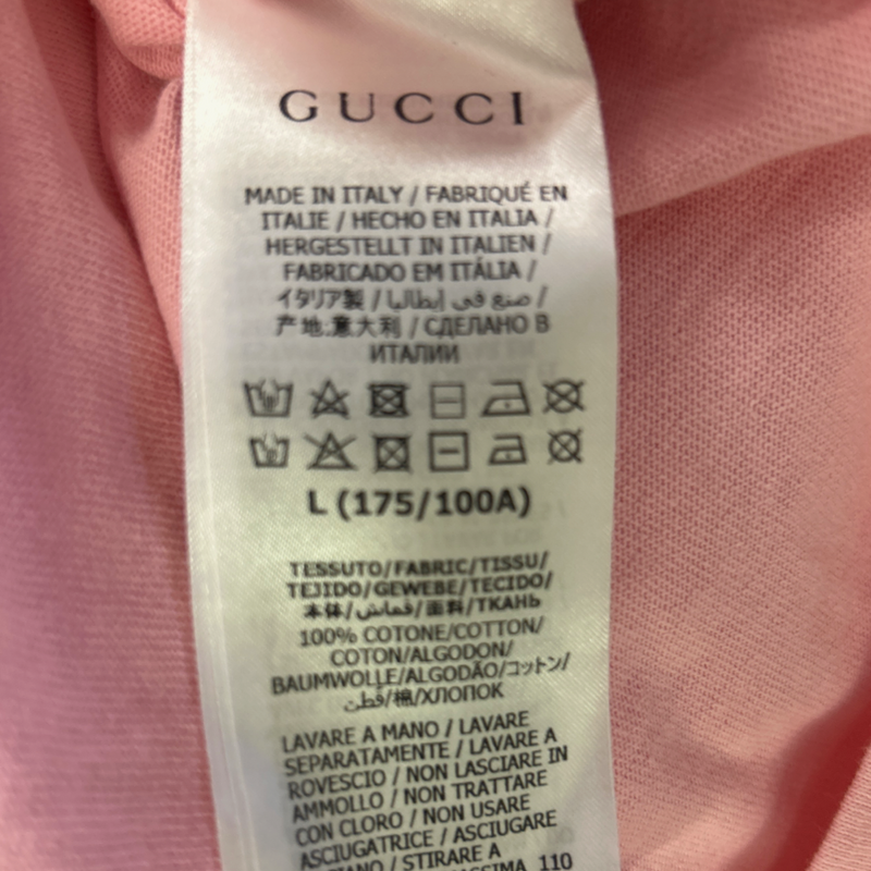 Gucci men's pink cotton varsity design t-shirt