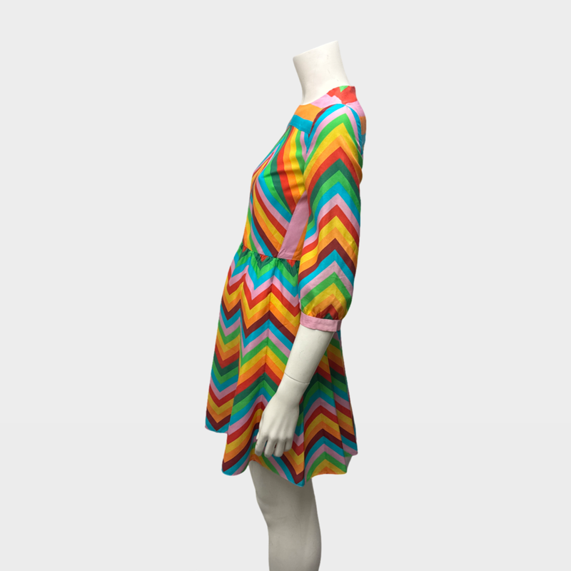 Valentino Multicolour rainbow silk mini Dress