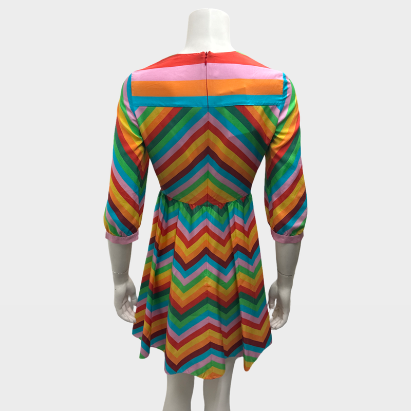 Valentino Multicolour rainbow silk mini Dress