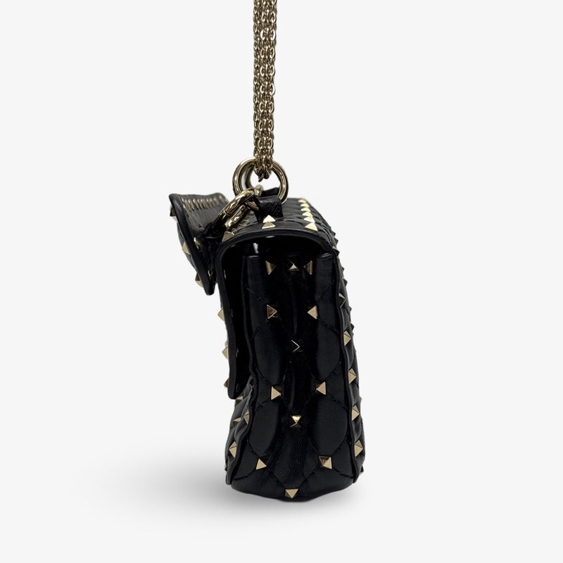 Valentino Small Nappa Leather Rockstud Spike Black Handbag