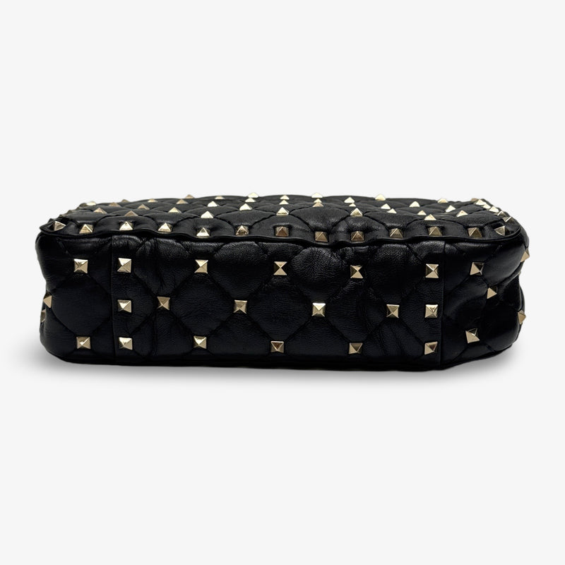 Valentino Small Nappa Leather Rockstud Spike Black Handbag