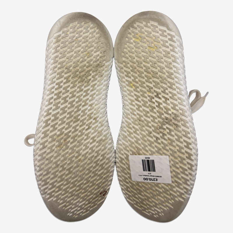Hermes men's beige mesh and suede sneakers