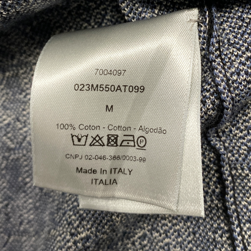 Dior Homme men's navy oblique print cotton jaquard shirt
