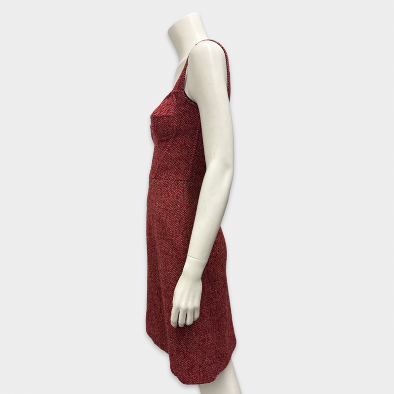 Dolce&Gabbana Red Bustier Style Tweed Dress