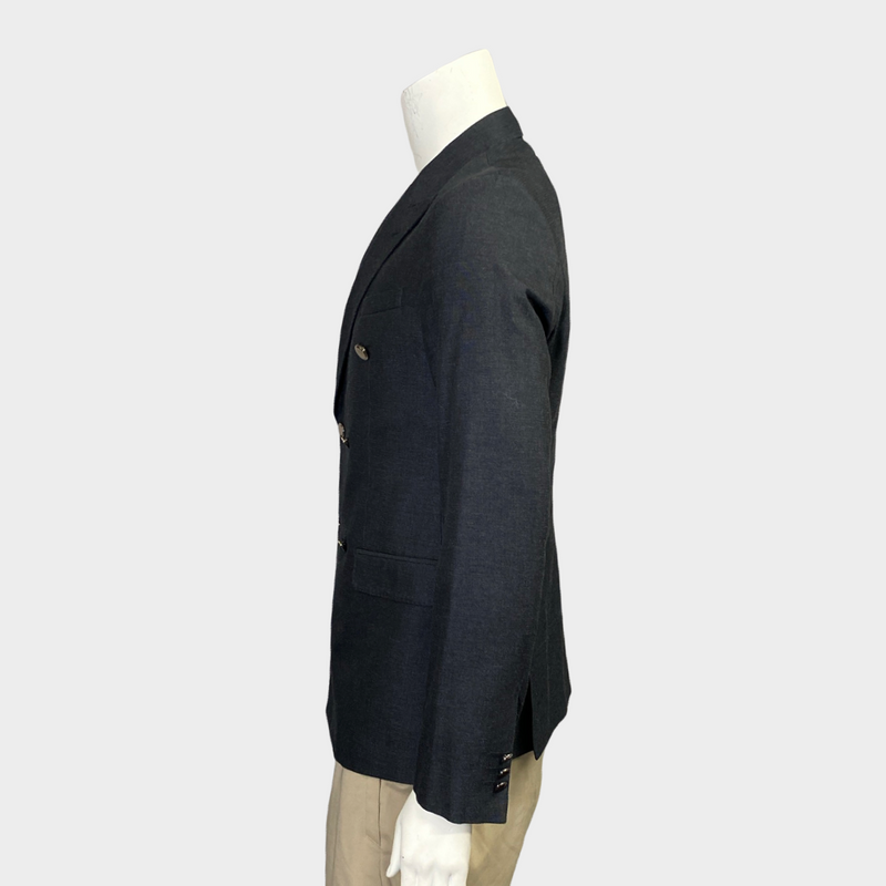 Emporio Armani men's navy cotton suit jacket