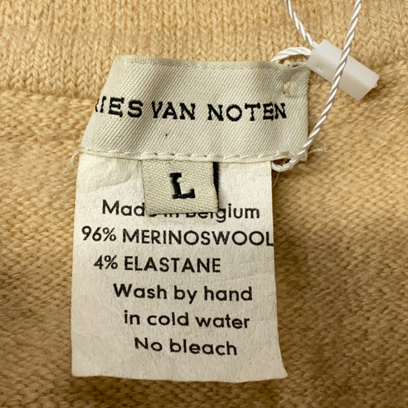 Dries Van Noten men's cream and burnt orange striped merino wool jumper