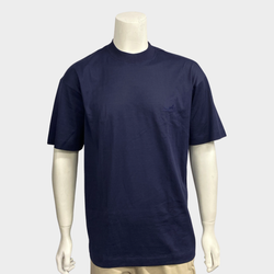 Hermes men's navy cotton t-shirt with logo embroidery